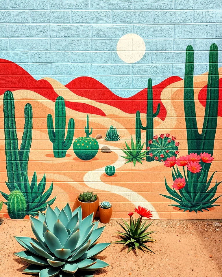 desert oasis mural - 30 Garden Mural Ideas