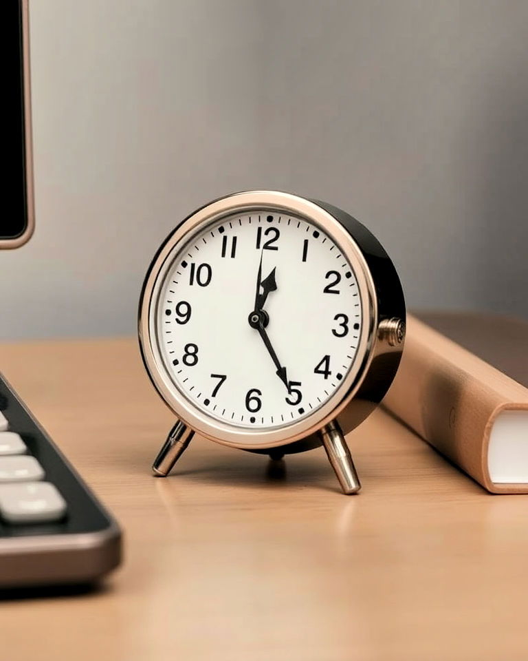 desk clock for classic touch - 30 Cubicle Decor Ideas