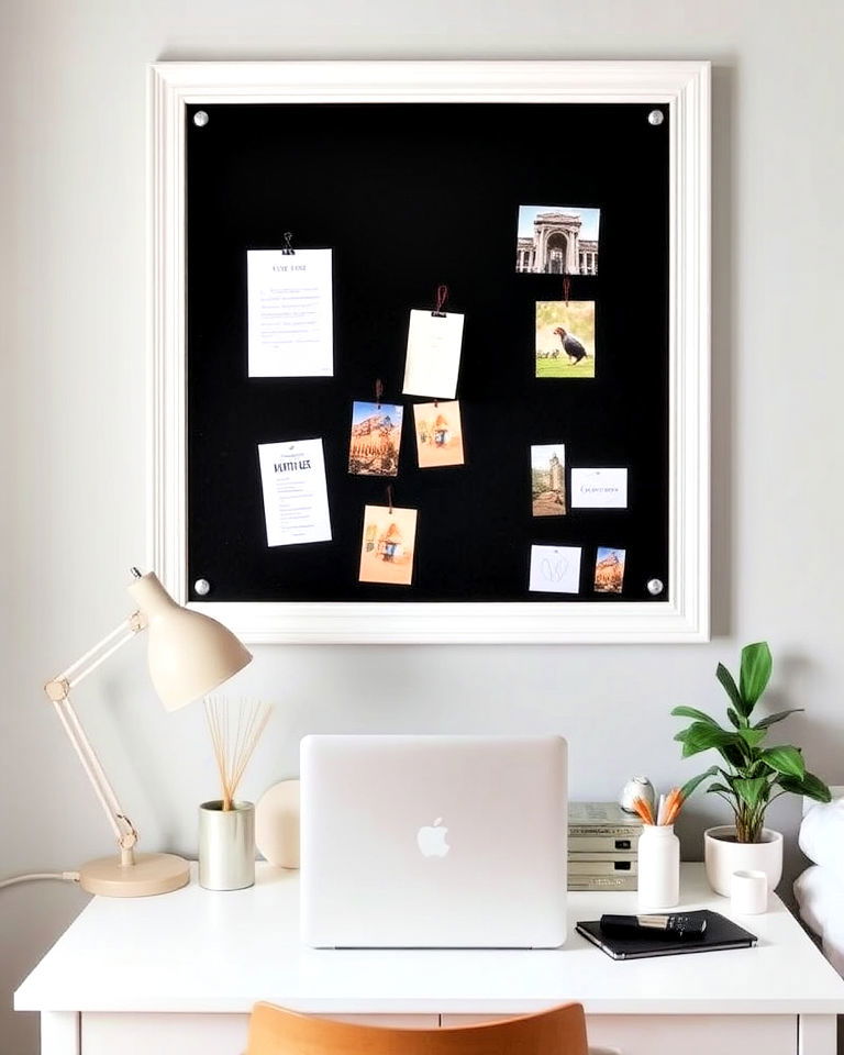 desk with pinboard for bedroom office - 40 Bedroom Office Ideas