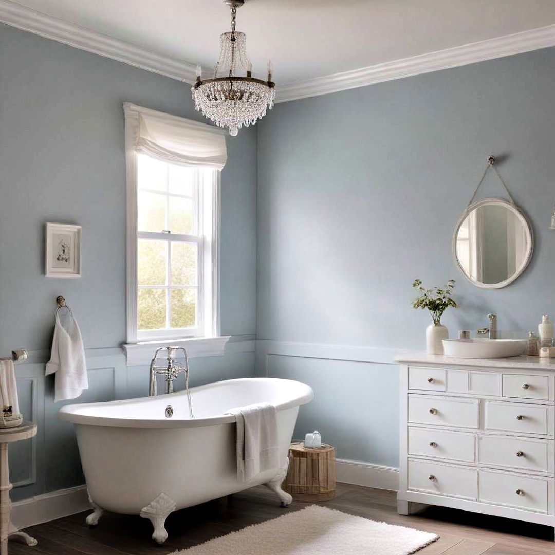 dewy sky paint color for bathroom - 40 Blue-gray Paint Colors