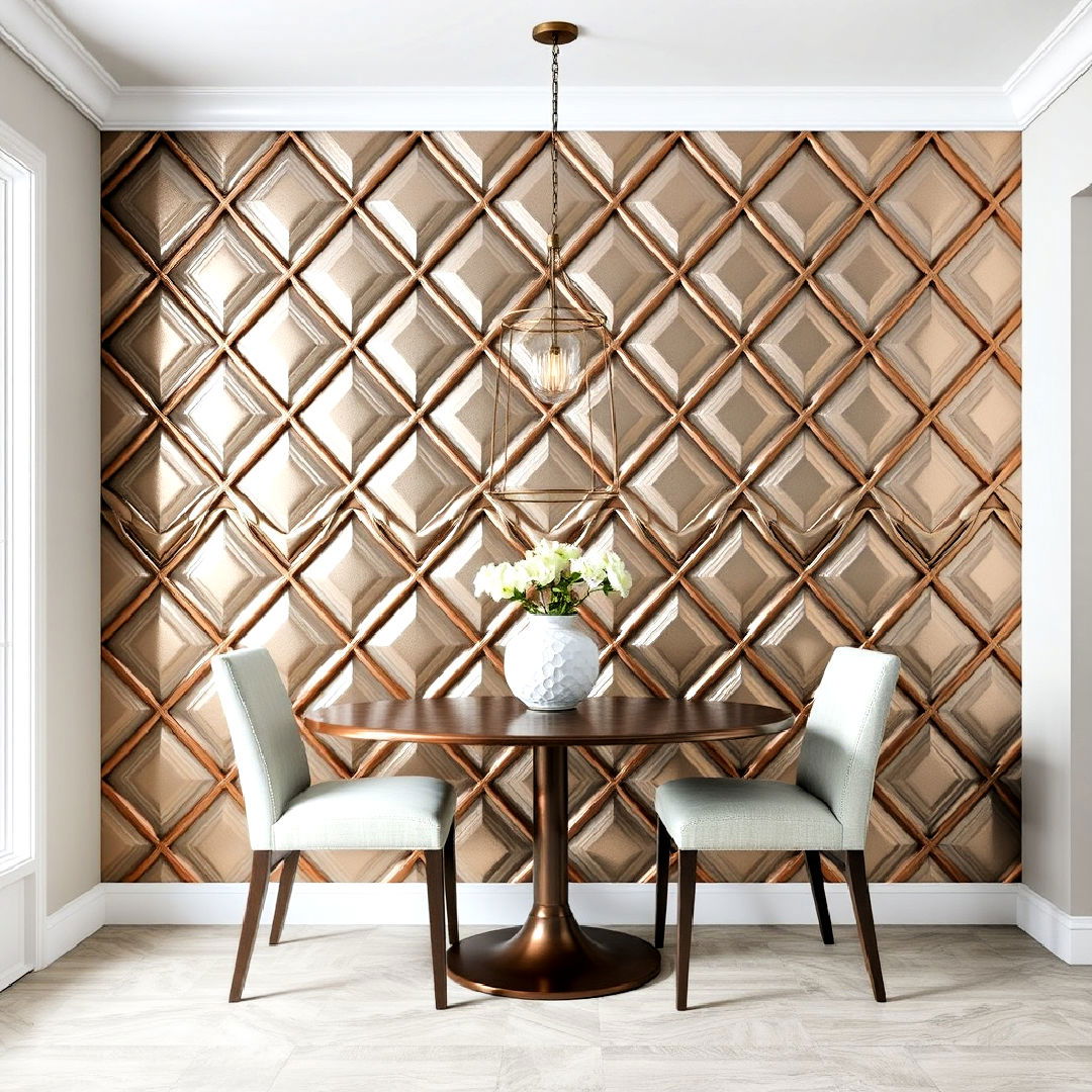 diamond grid accent wall - 25 Geometric Accent Wall Ideas