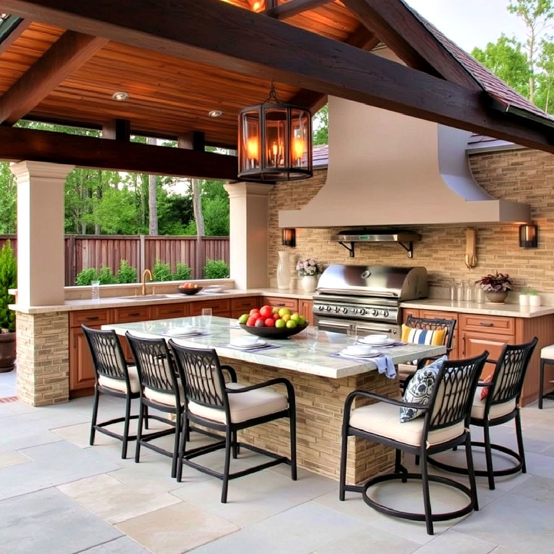 dining area for outdoor kitchen - 20 Luxury Outdoor Kitchen Ideas