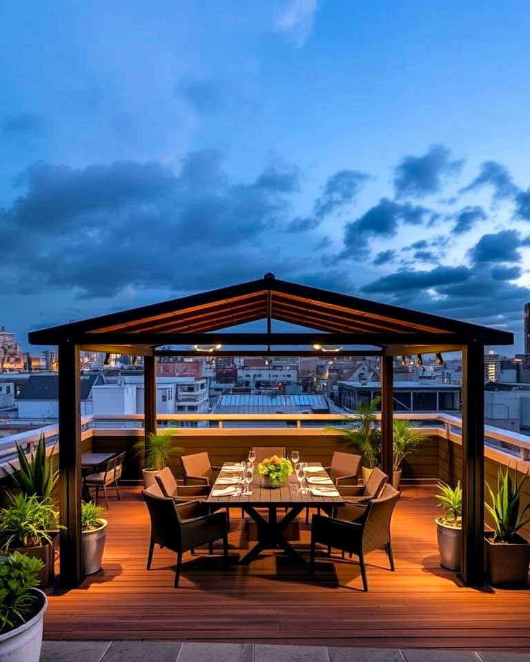 dining pavilion residential rooftop - 30 Residential Rooftop Design Ideas