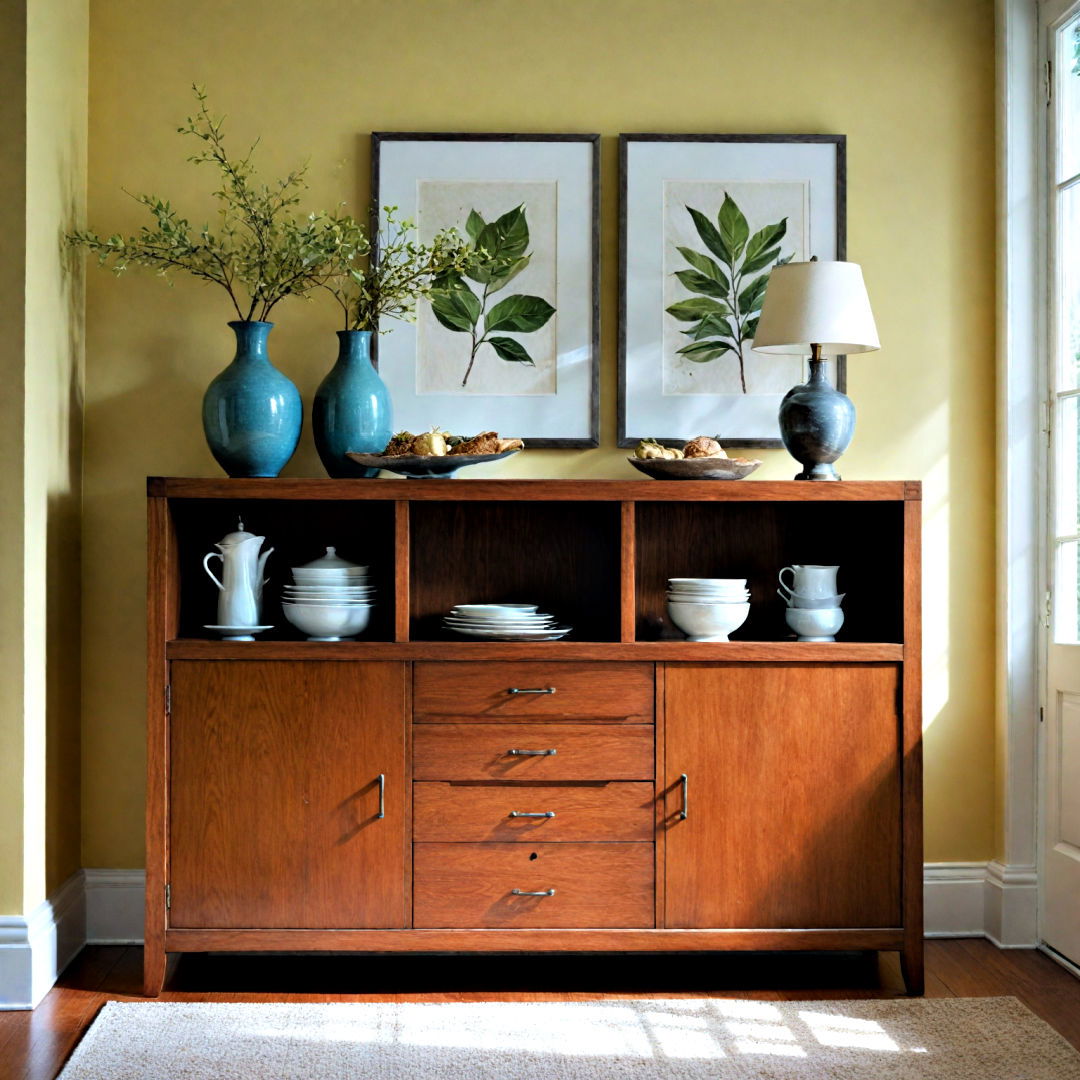 dining room decor with functional sideboard - 40 Dining Room Decor Ideas