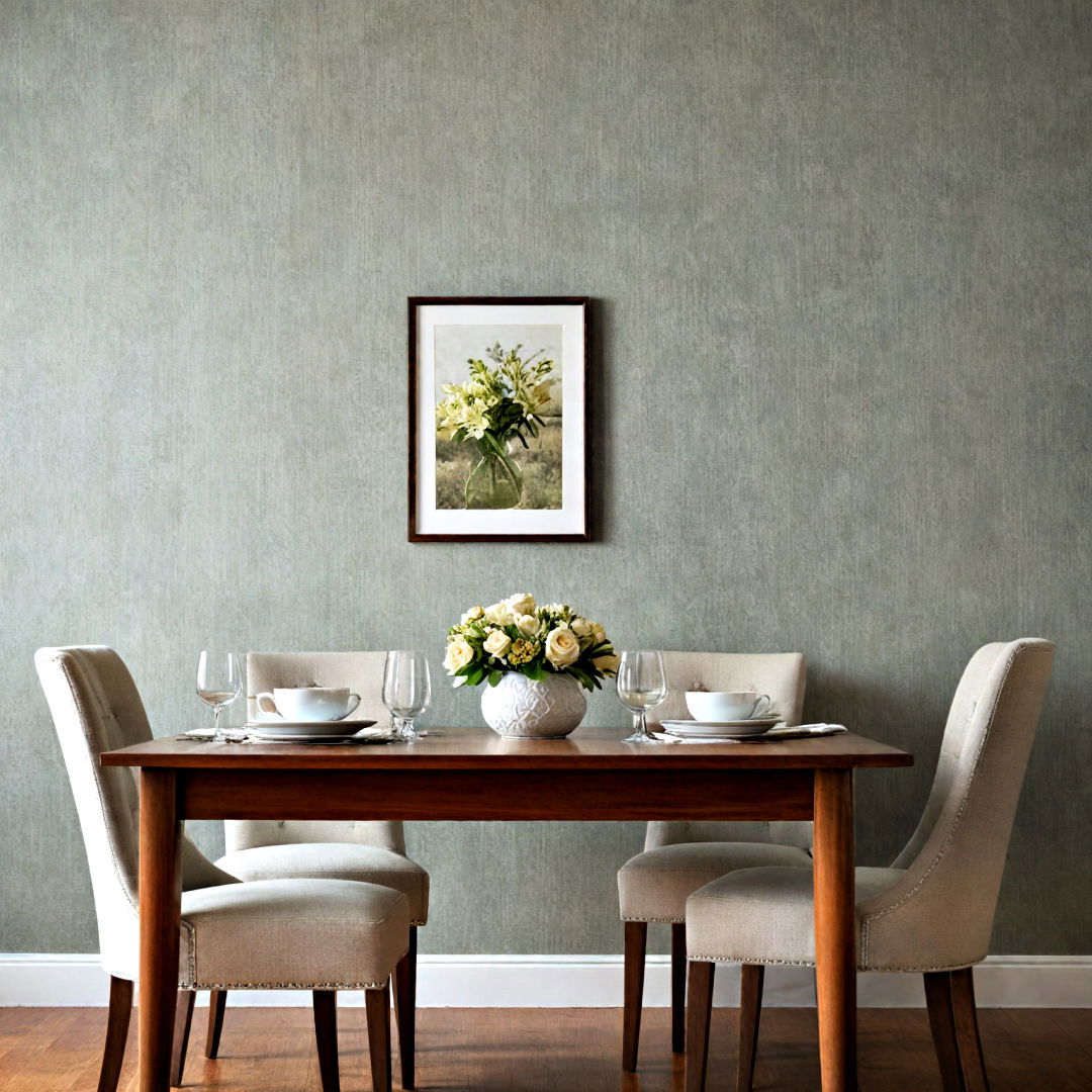 dining room decor with textured wallpaper - 40 Dining Room Decor Ideas