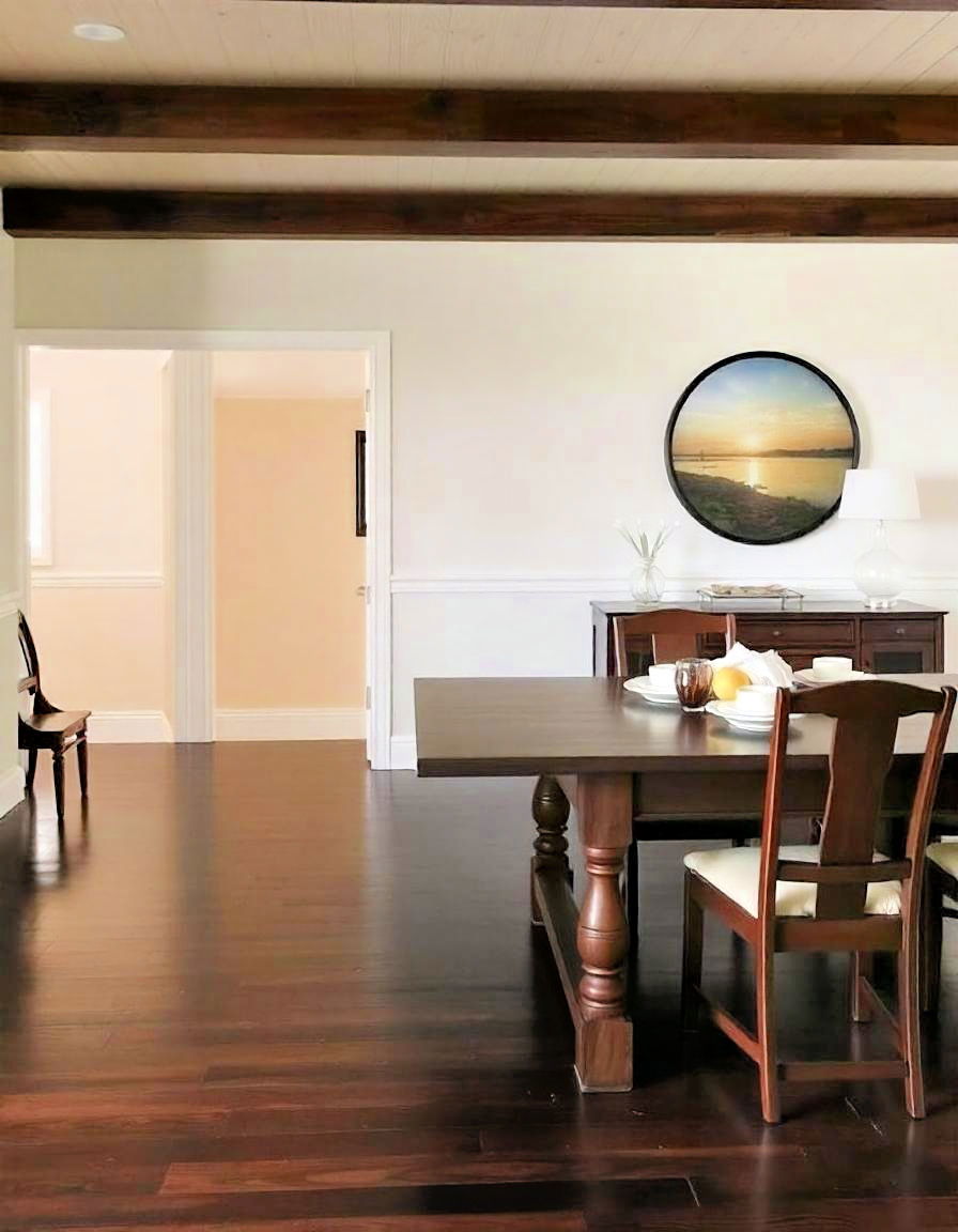dining room design with all wood look - 15 Dark Wood Floor Dining Room Ideas