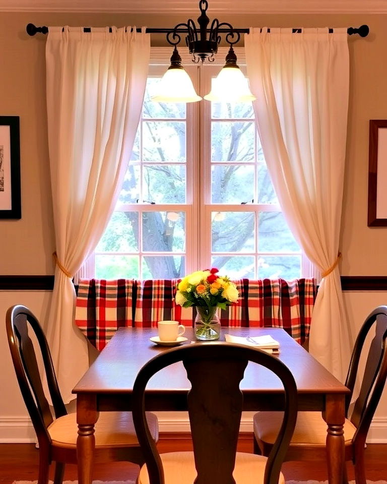 dining room windows with cafe curtains - 25 Dining Room Window Ideas