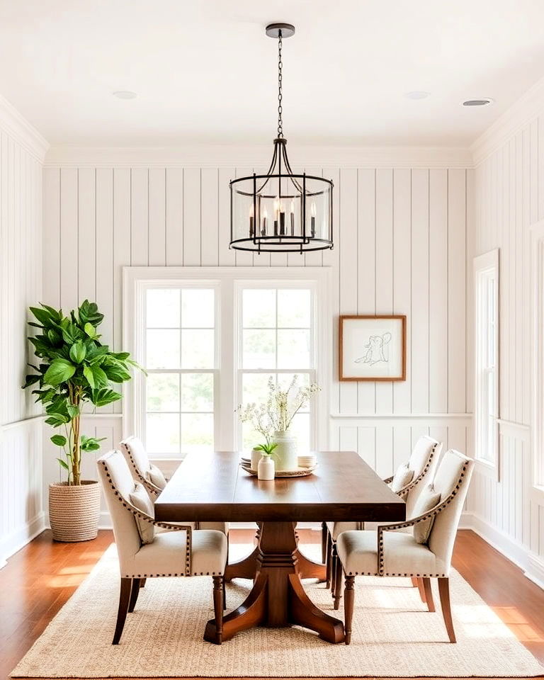 dining room with board and batten - 25 Dining Room Wall Paneling Ideas