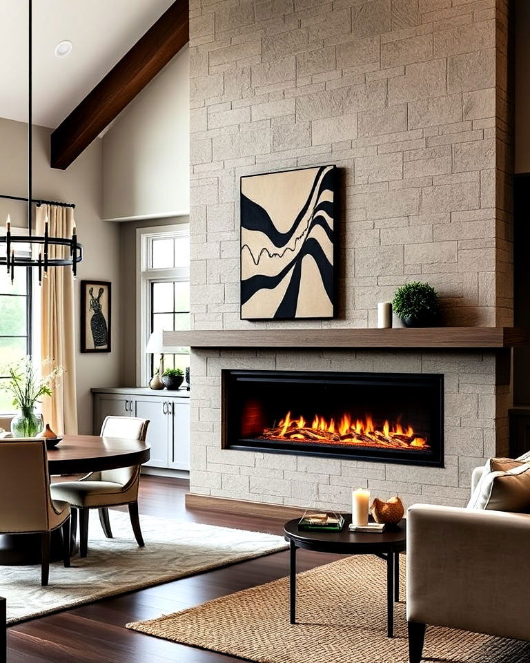 dining room with double fireplace - 30 Dining Rooms With Fireplaces
