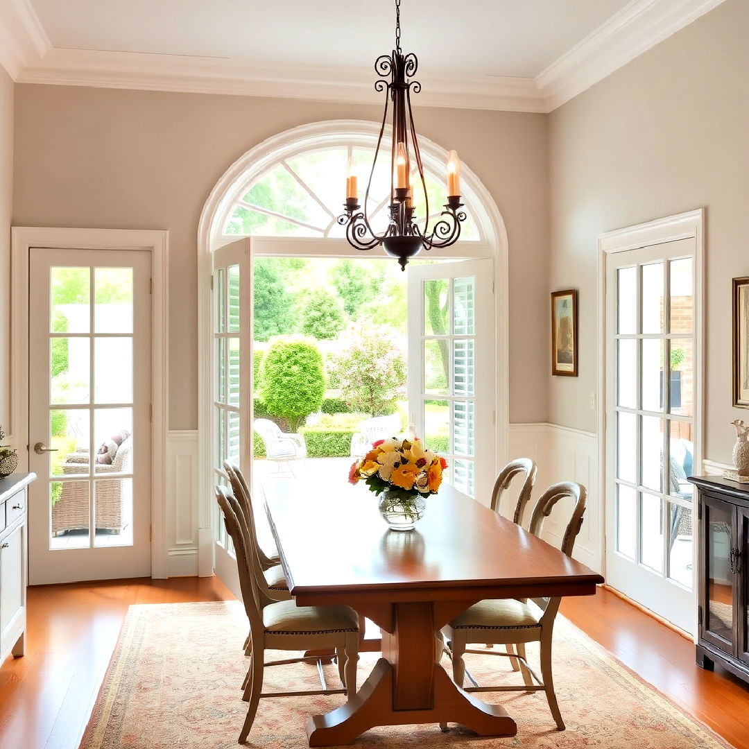 dining room with french doors - 40 French Country Dining Room Ideas