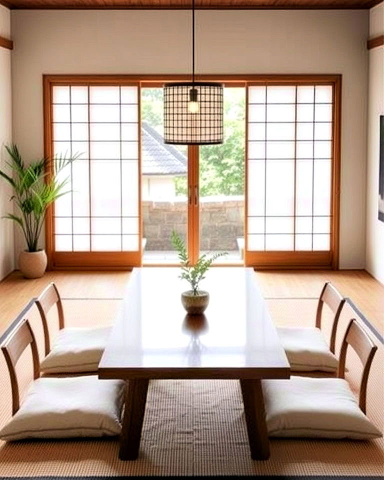 dining room with japanese inspired decor - 20 Casual Dining Room Ideas
