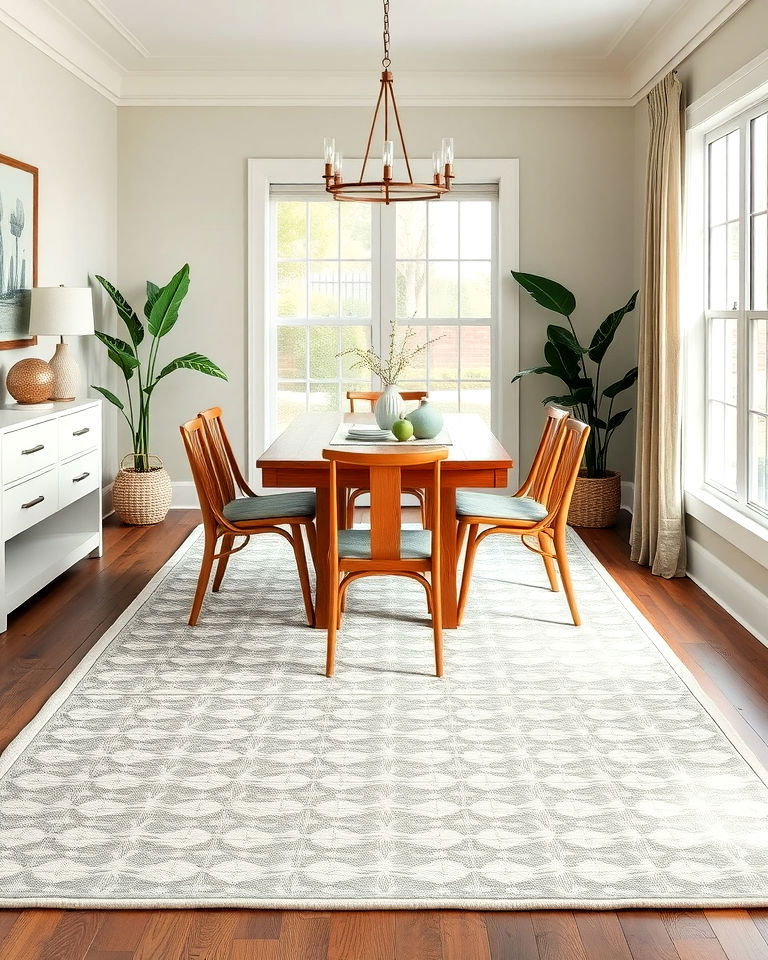 dining room with sage green rug - 25 Sage Green Dining Room Ideas