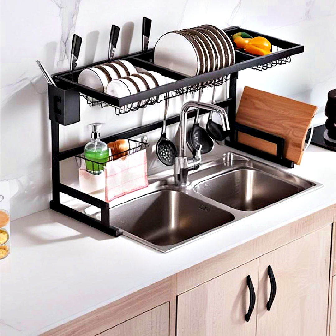 dish drying rack for galley kitchen - 40 Galley Kitchen Ideas