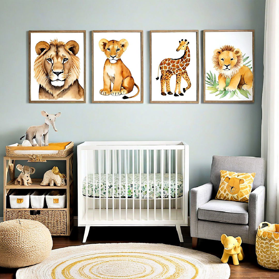 display animal themed wall art - 25 Safari Nursery Decor Ideas