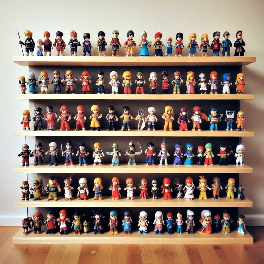 display figurines and collectibles - 40 Anime Room Ideas
