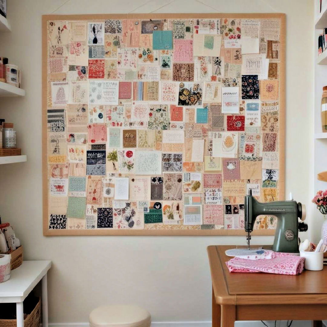 display inspirational board to stay motivated - 15 Sewing Room Ideas