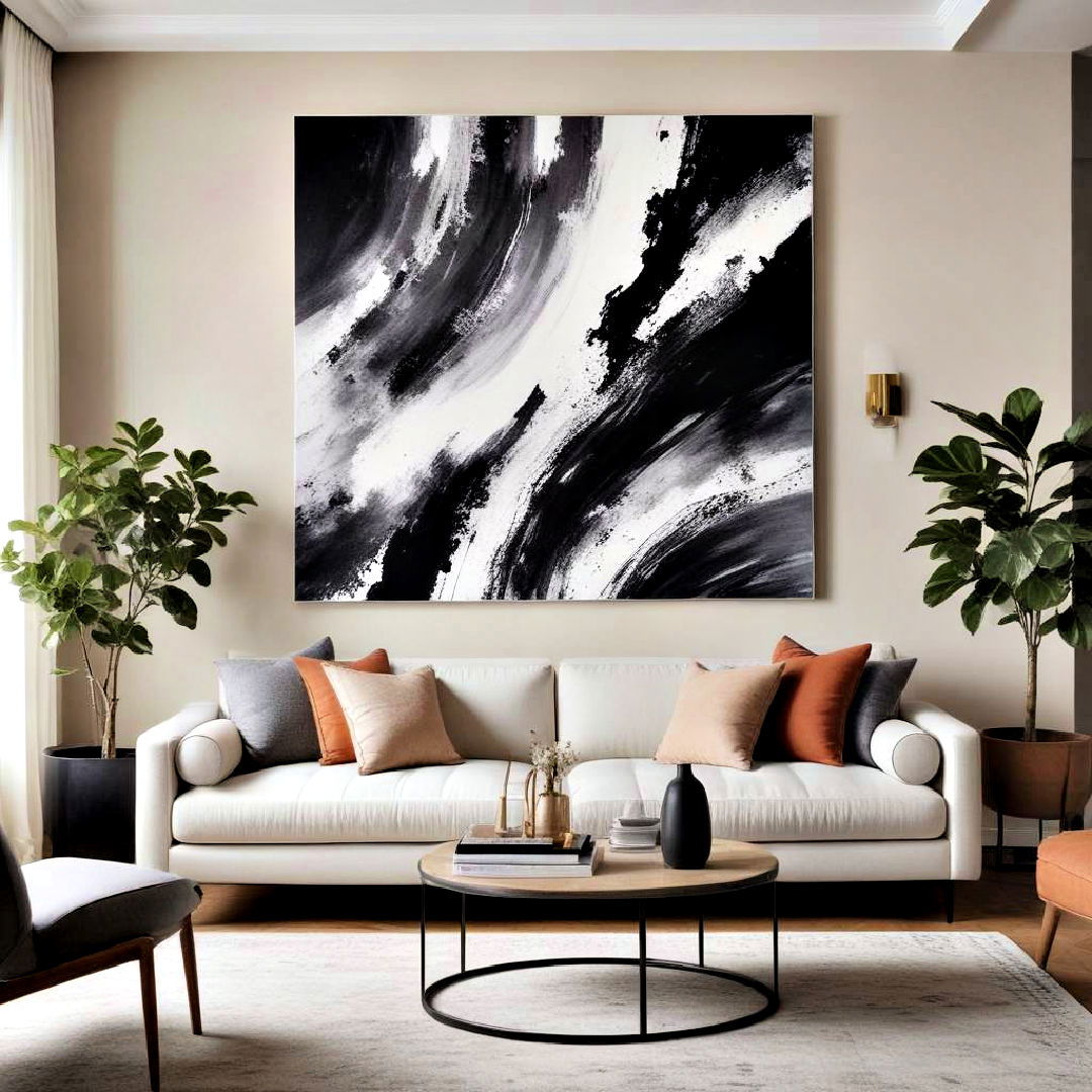 display large scale painting - 40 Apartment Decorating Ideas