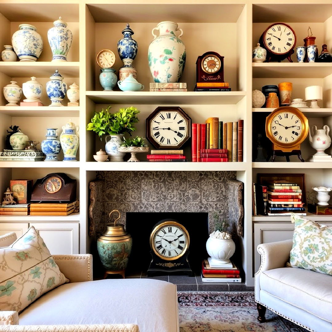 display vintage and antique collections - 30 Maximalist Decor Ideas