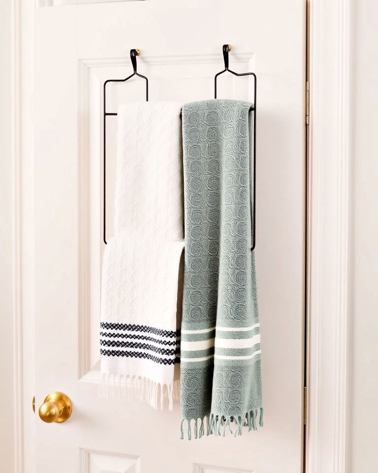 door mounted towel rack - 30 Linen Closet Organization Ideas