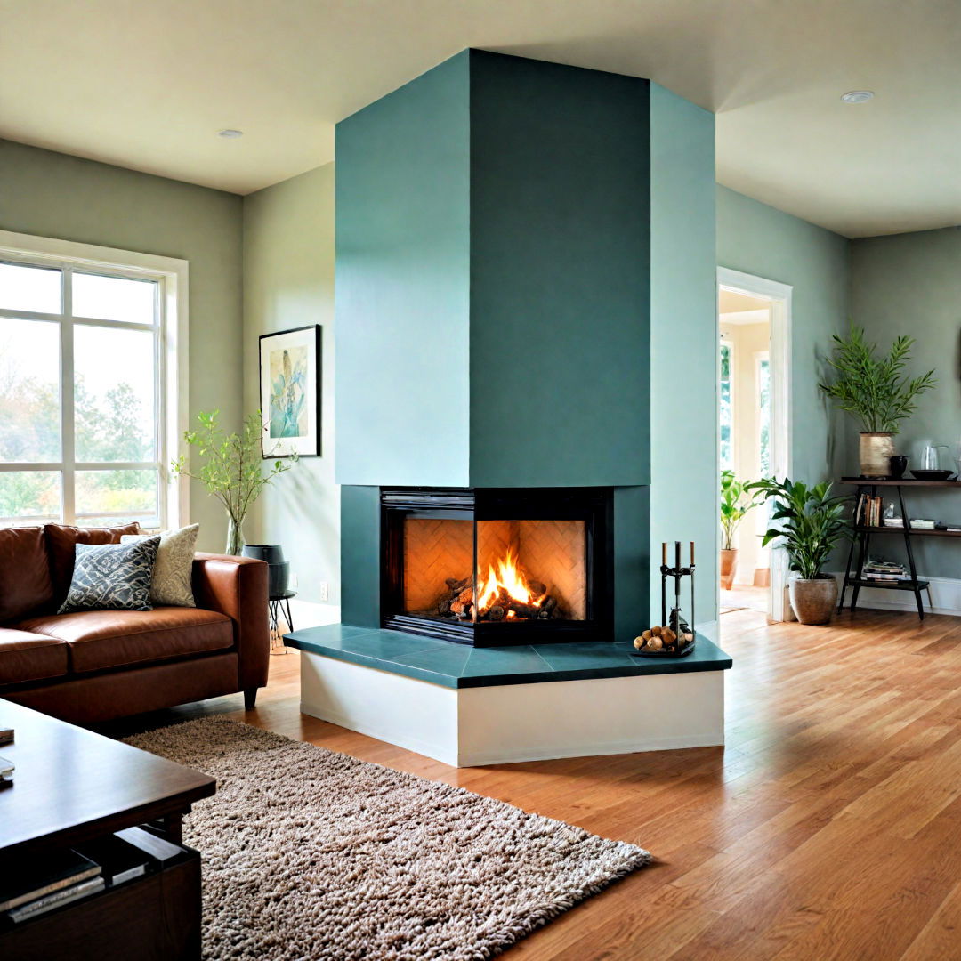 double sided corner fireplace for open floor plans - 25 Corner Fireplace Ideas