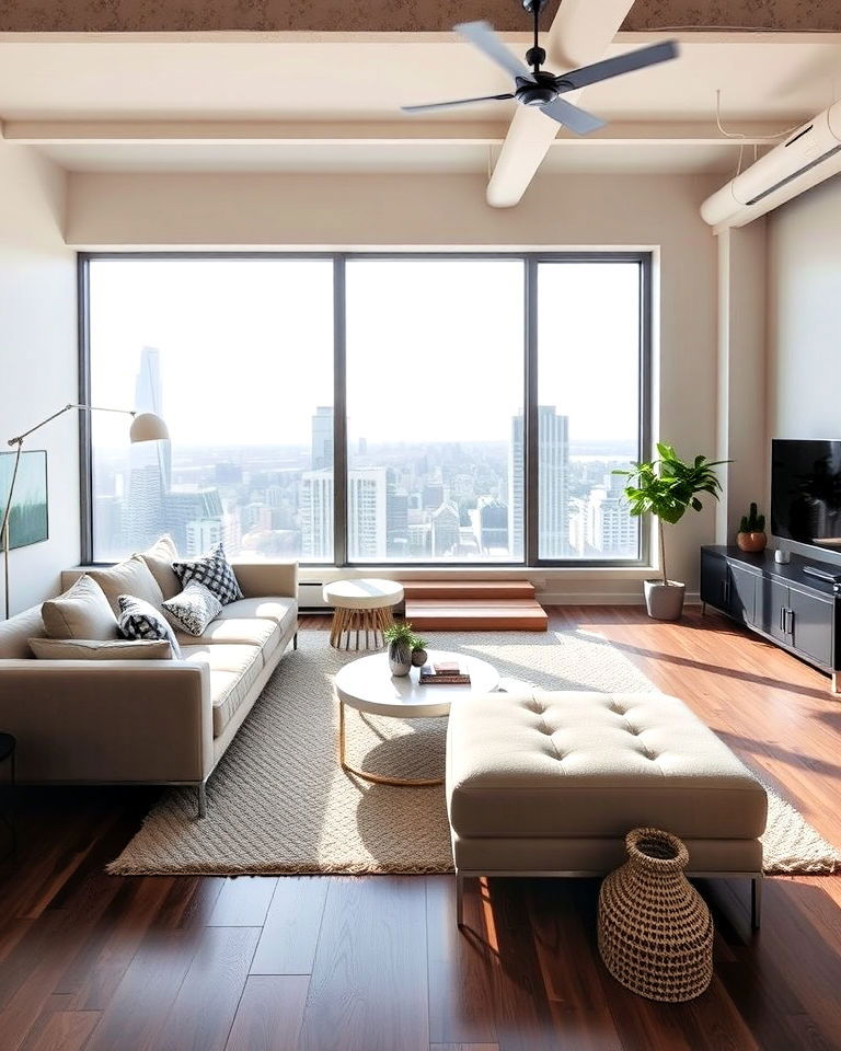double sided couch near a window - 20 Couch in Front of Window Ideas