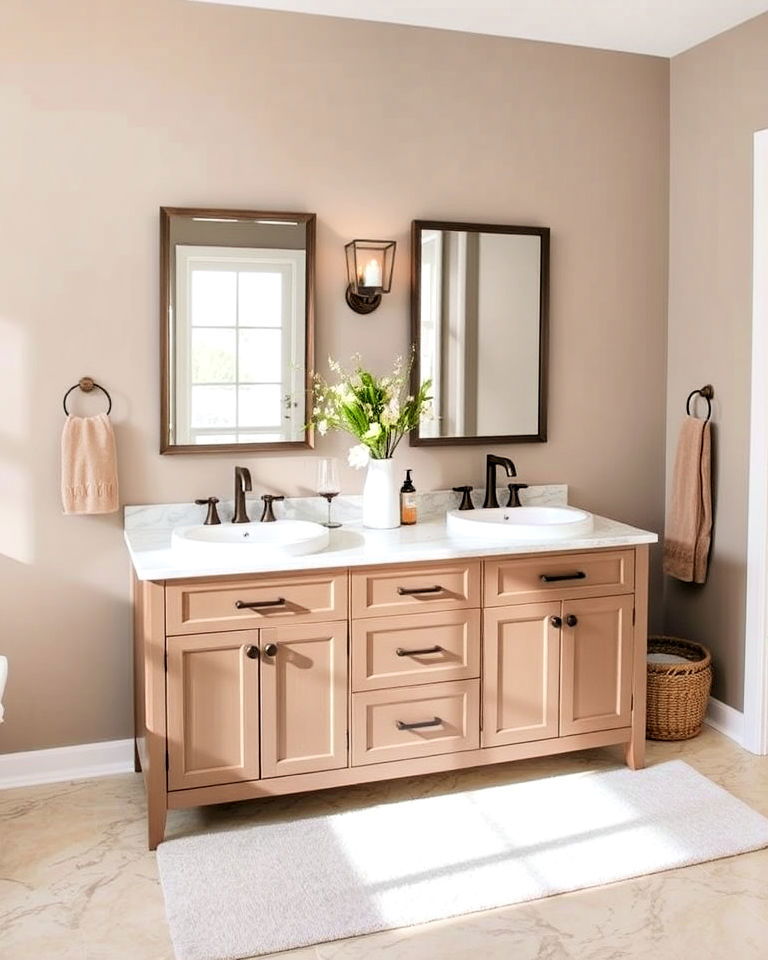 double sink vanity for his and her bathroom - 15 His and Her Bathroom Ideas