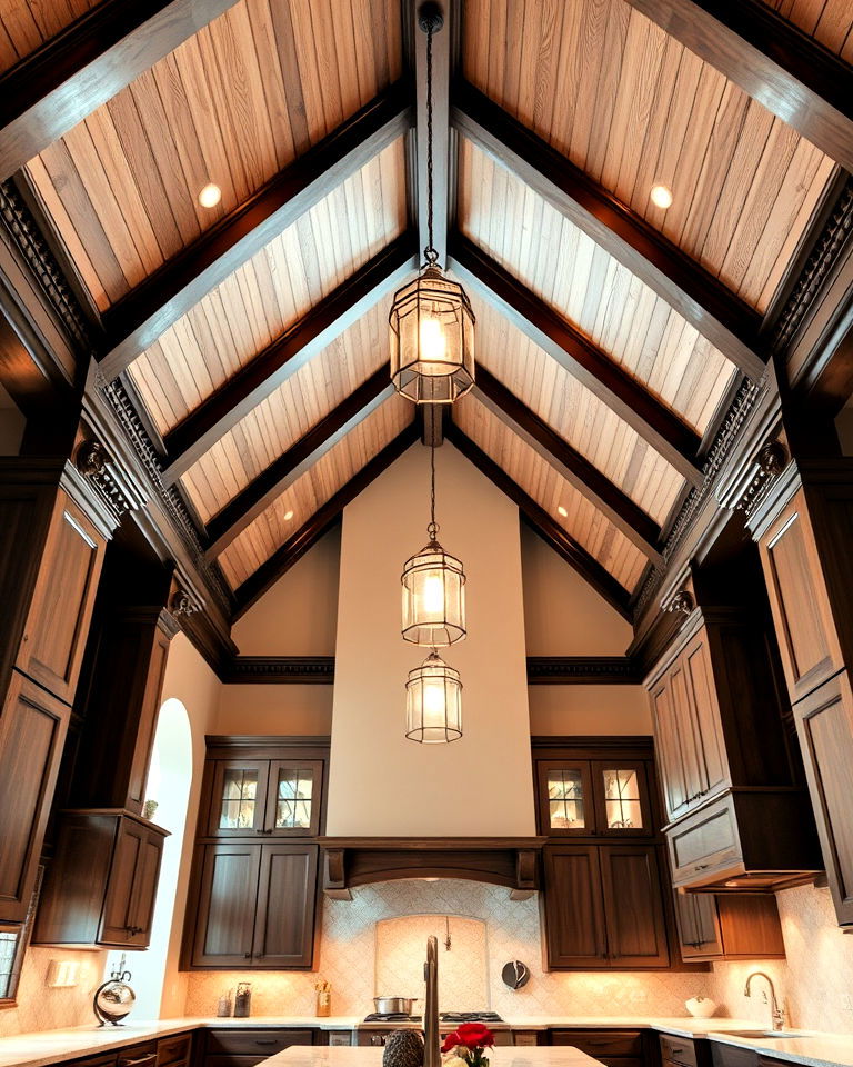 dramatic cathedral vaulted ceiling - 25 Vaulted Ceiling Kitchen Ideas