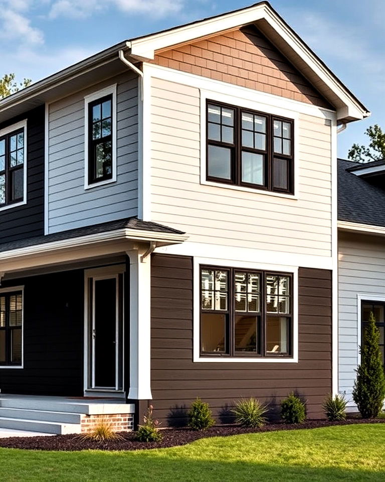 dramatic dark bottom and lighter upper siding - 20 Two-tone Siding Designs