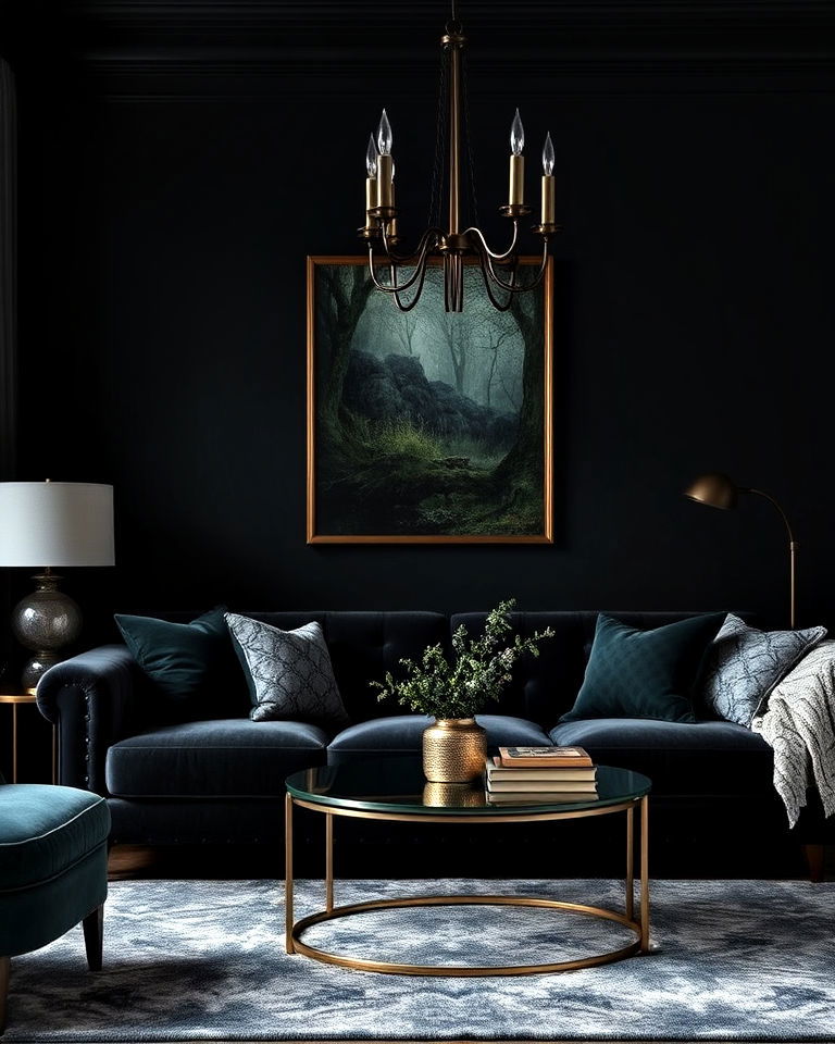 dramatic deep color palettes - 30 Witchy Living Room Ideas