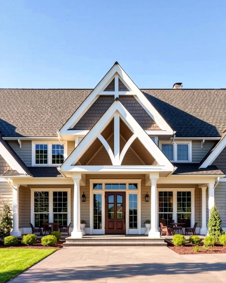 dramatic gable roof with extended ridge - 20 Gable Roof Design Ideas