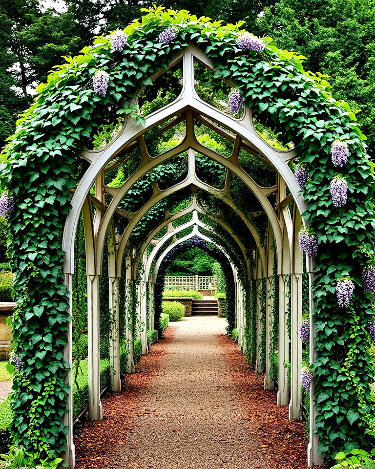 dramatic gothic garden tunnel arbor - 40 Garden Arbor Ideas