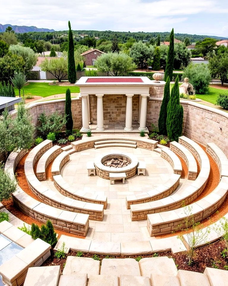 dramatic greek amphitheater style seating - 30 Greek Garden Ideas
