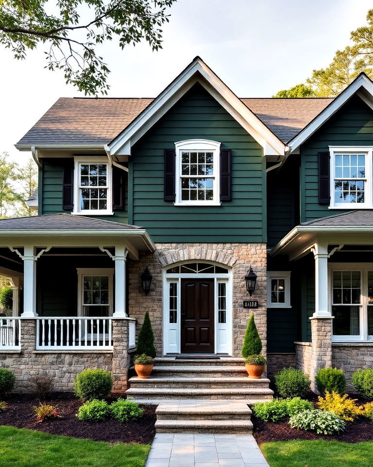 dramatic hunter green siding - 25 House Siding Colors
