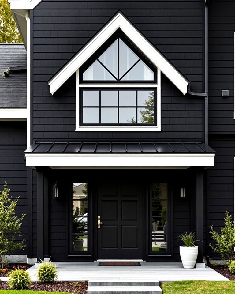 dramatic jet black exterior - 25 House Siding Colors