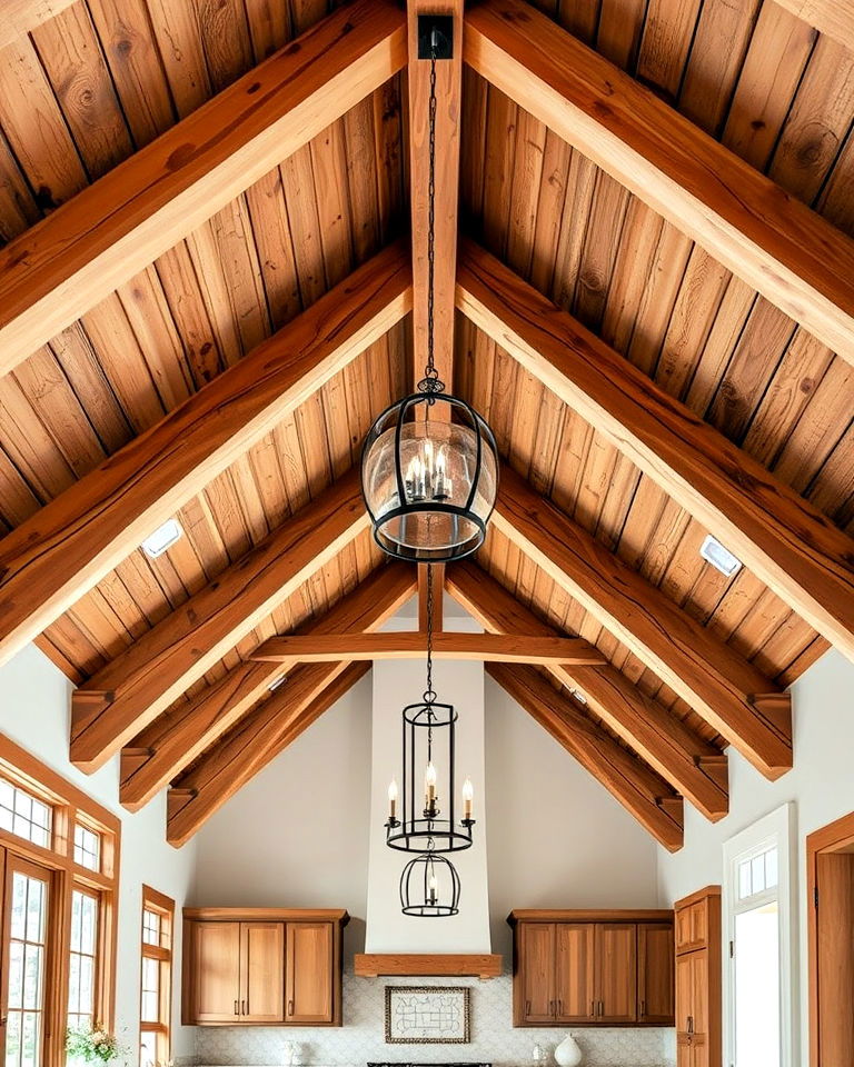 dramatic open trusses on ceiling - 20 Farmhouse Ceiling Ideas