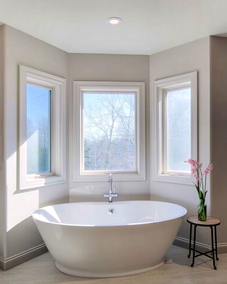 dramatic statement with corner windows - 20 Windows Above Bathtub Ideas