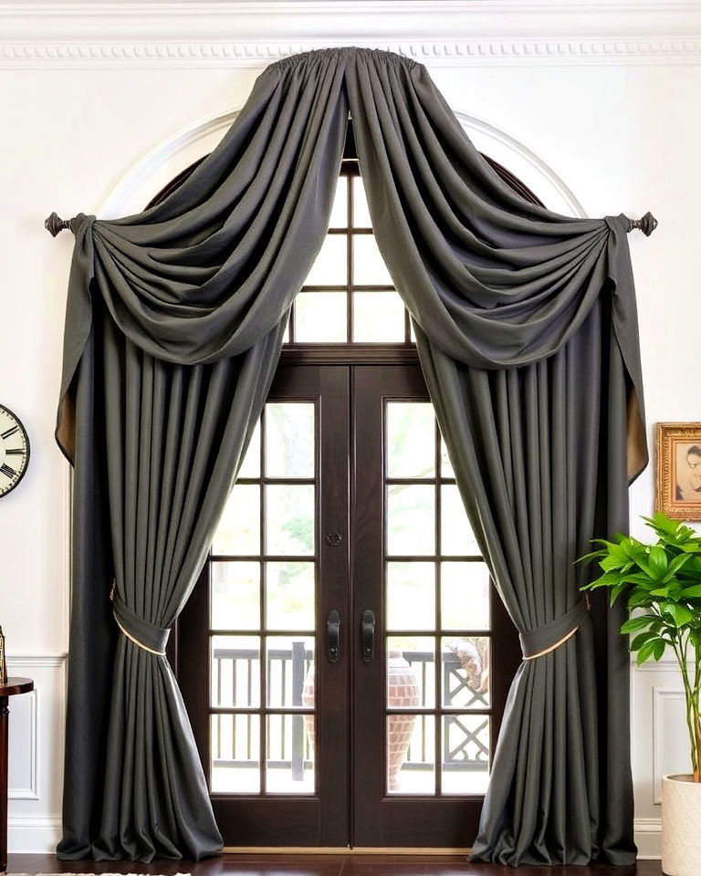drapery panels window treatments for french doors - 20 Window Treatments for French Doors