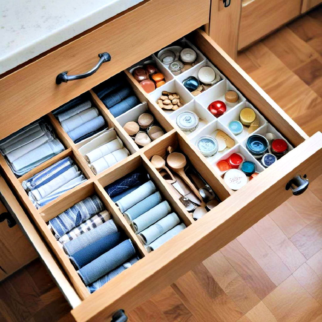 drawer divider for organized storage - 30 Small Apartment Storage Ideas