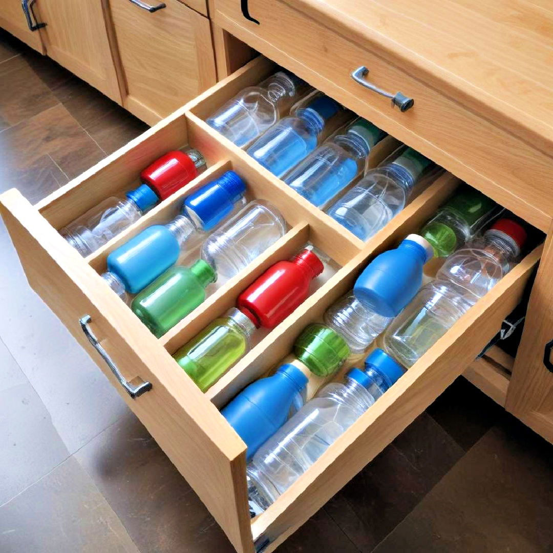 drawer dividers for water bottle storage - 15 Water Bottle Storage Ideas