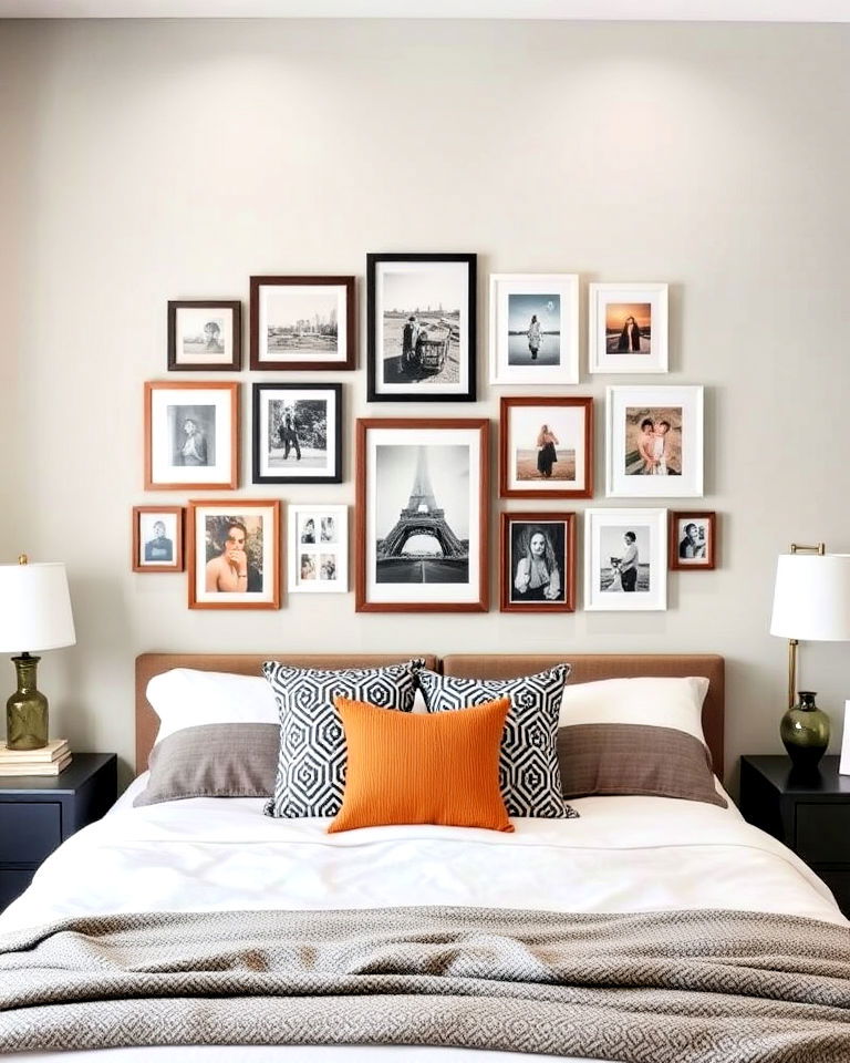 dreamy bedroom with personalized gallery wall - 20 Dreamy Bedroom Design Ideas