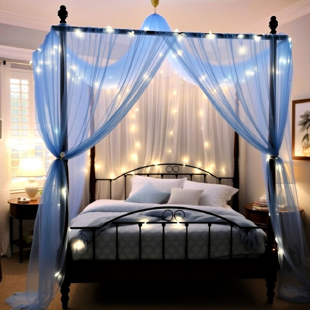 dreamy blue bed canopy - 40 Blue Bedroom Ideas