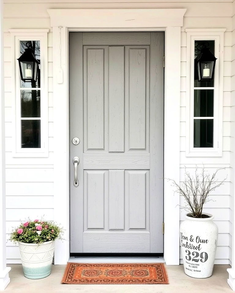 driftwood gray with whitewash finish - 25 Stained Front Door Ideas