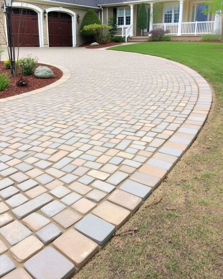 driveway edging with cobblestone - 30 Driveway Edging Ideas