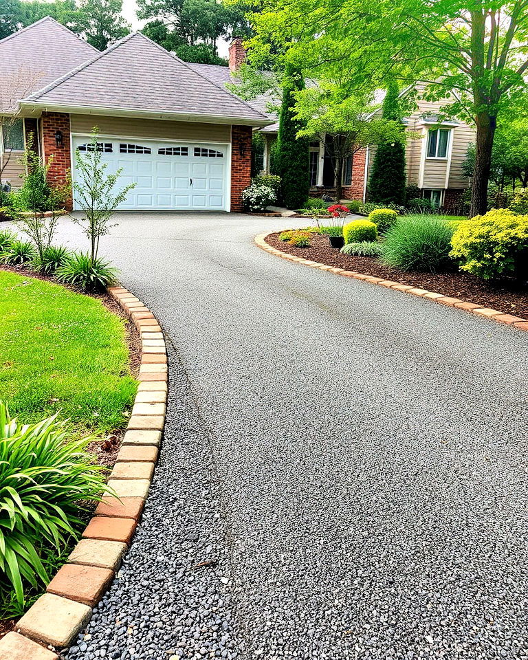 driveway with recycled materials edging - 30 Driveway Edging Ideas