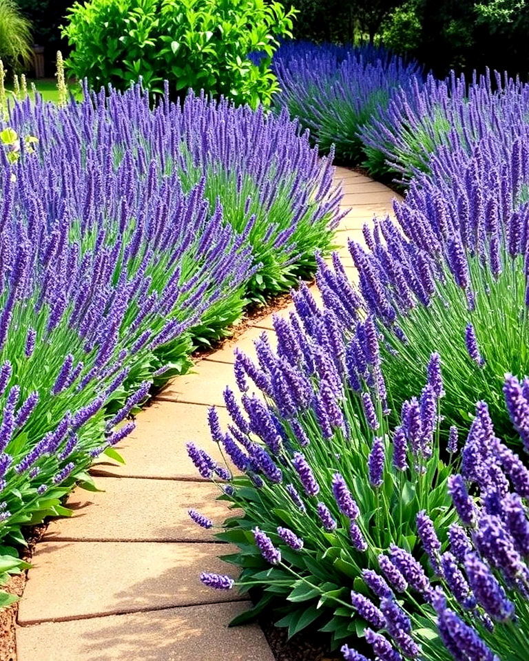 drought resistant curved path with lavender borders - 30 Garden Path Ideas