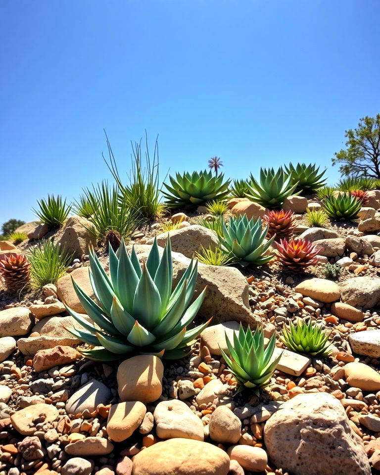 drought resistant succulent rock garden - 30 Drought Tolerant Landscaping Ideas