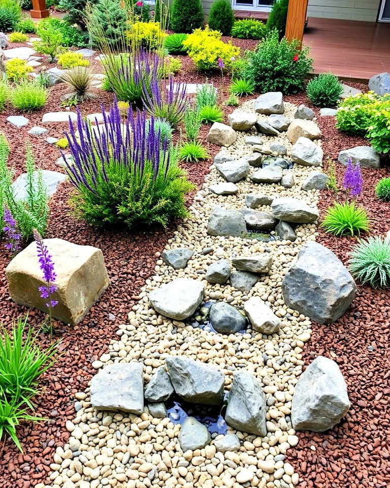 dry creek bed double as wildlife habitat - 30 Front Yard Dry Creek Bed Landscaping Ideas