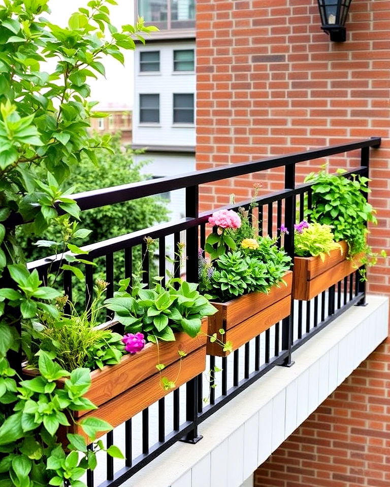 dual purpose planter integrated railing - 25 Balcony Railing Design Ideas