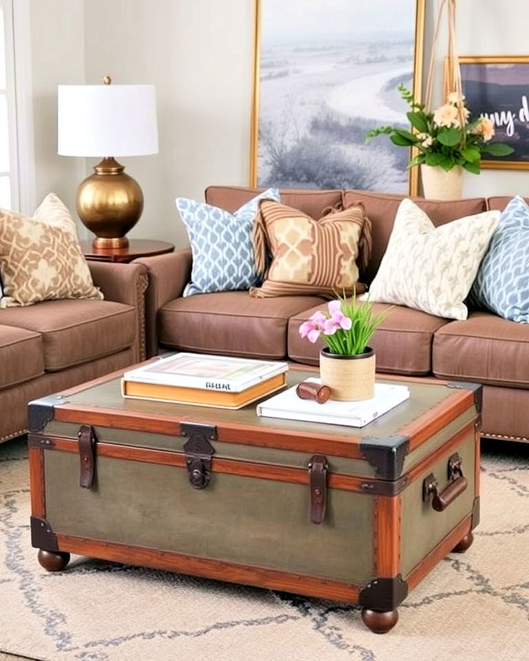 dual purpose storage trunk - 30 Living Room Storage Ideas