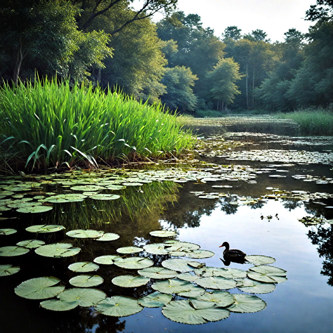 duck pond with aquatic plants - 15 Duck Pond Ideas